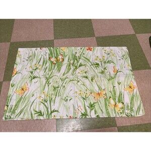 Vintage Bibb Spring Meadow Green Floral Butterfly’s Standard Pillow Case